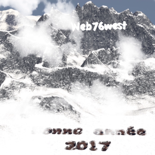 Preview : animation carte de voeux dans la montagne, avec logo enneigé accroché à la montagne.