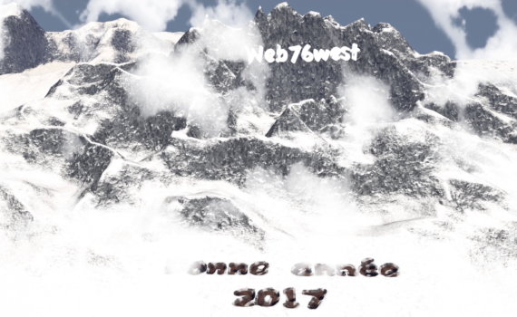 Preview : animation carte de voeux dans la montagne, avec logo enneigé accroché à la montagne.